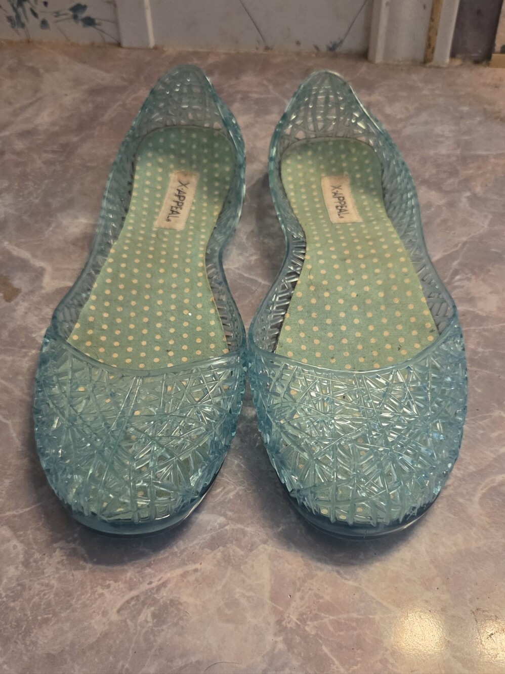 Xappeal Women's Aqua Blue Jelly Flats